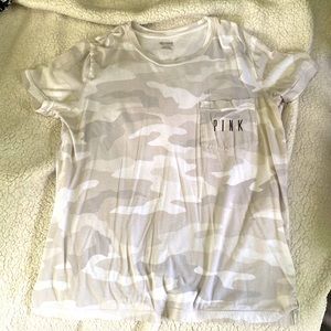 VS PINK short sleeve campus tee with front pocket.